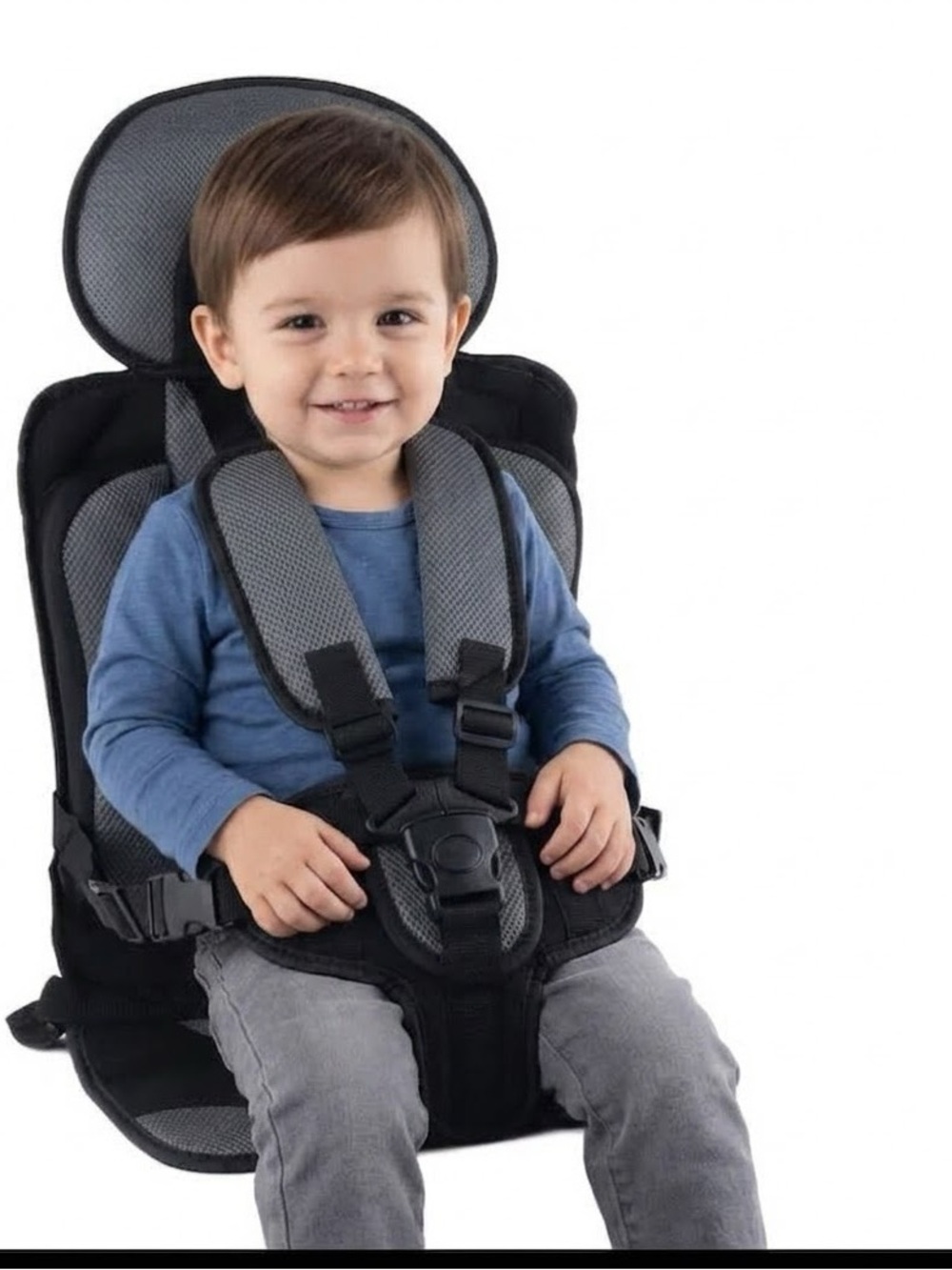 Child Safety Travel Seat Protector and Harness in Gray